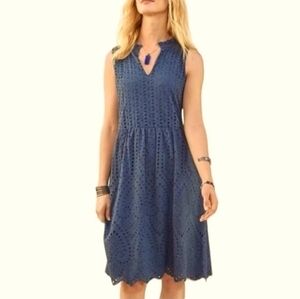 Sundance Blue Eyelet Dress Medium